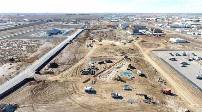 Aerial shot of Reeves County develpment.